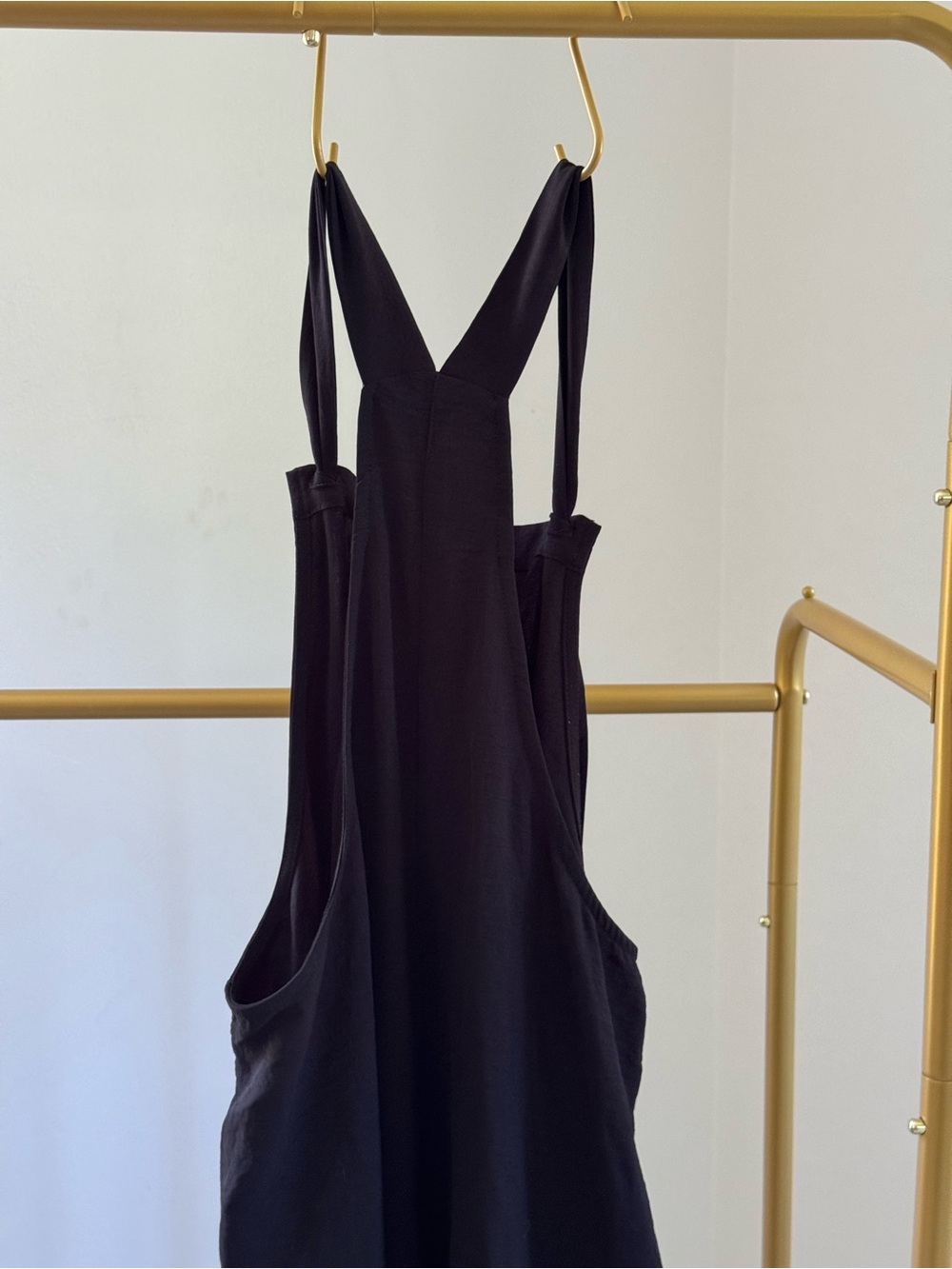 Black Women’s Sleeveless Dress with Crossback Straps